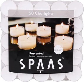 Spaas theelichtjes - Clearlights - 50 stuks - 4,5 branduren - wit