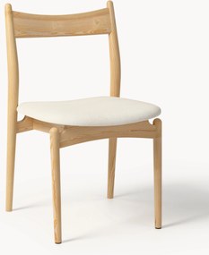 Eetkamerstoel Koa van essenhout met gestoffeerde zitvlak