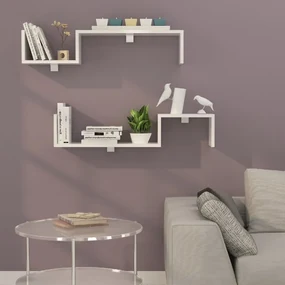 Homemania Wandschappenset Angel 95,4x19,5x19,5 cm wit