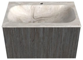Mondiaz Kurve-dlux 70cm badmeubel shadow met 1 lade en wastafel big small midden 1 kraangat frappe