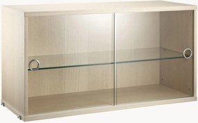 Displaykast String System met draaideuren van glas, B 78 x D 30 cm