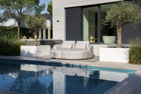 Flow Yavi daybed Island Graumel chalk All Weather loungeset Beige Sunbrella ligbed  outdoor textiel - weerbestendig