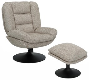 Fauteuil Met Voetensteun Beige