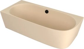 Polysan Sussi halfvrijstaand bad links mineraalmarmer 160x70cm beige mat