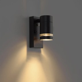 Moderne buiten wandlamp zwart IP44 met schemersensor - Ensam
