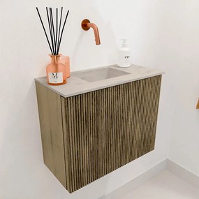 Mondiaz Joya DLux 50cm toiletmeubel dusk met wastafel faye midden zonder kraangat opalo