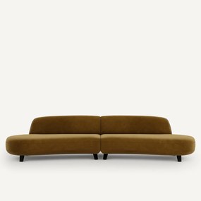 6-zits fluwelen bank, Rosebury, ontwerp Emmanuel Gallina