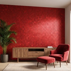 Zelfklevende Mozaïektegels Metaal | Hexagon Rood | 28,8×29,2 cm | Keuken, Bad &amp; WC