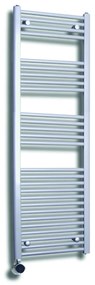 Sanicare elektrische design radiator 60x172cm zilvergrijs met thermostaat links chroom