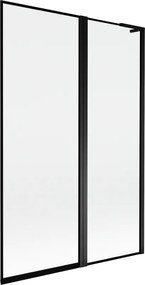 Mexen Mist L badwand 2-delig rechts 120 x 150 cm, zwart frame, zwart - 8A9L-120-011-70-70-P