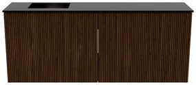 Mondiaz Joya 100cm toiletmeubel walnut met wastafel faye links zonder kraangat urban