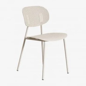 Set Van 4 Eetkamerstoelen In Polypropyleen En Ijzer Tupah Tapioca Beige - Sklum