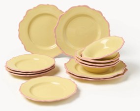 Serviesset Crumble, 4 personen (12-delig) GEEL