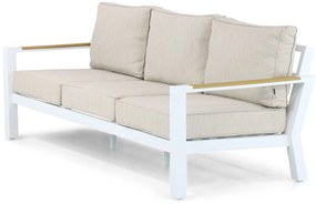 Stoel en Bank Loungeset 5 personen Aluminium/Polywood (teakfinish) Wit  Lifestyle Garden Furniture Bilbao