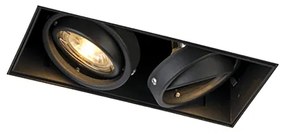 Inbouwspot zwart GU10 draai- en kantelbaar trimless 2-lichts - Oneon Modern GU10 Binnenverlichting Lamp