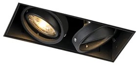 Set van 6 Inbouwspot zwart GU10 draai- en kantelbaar trimless 2-lichts - Oneon GU10 Binnenverlichting Lamp