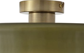 Retro plafondlamp brons met groen glas - Jina