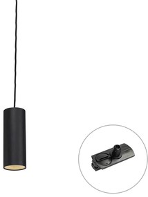 Design hanglamp zwart incl. rail adapter 1-fase - Iconic Tubo