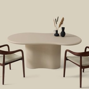 Organische Eettafel Beige Betonlook 180 Cm - 180 X 110cm.