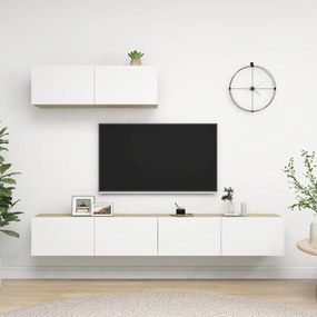 vidaXL Tv-meubelen 3 st spaanplaat wit sonoma eikenkleur