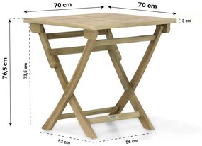 Dining Tuintafel vierkant 70 x 70 cm Teak Old teak greywash Derby inklapbare