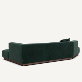 Rechter open hoekbank in fluweel, Jacopo