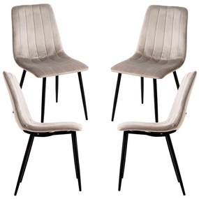 Set 4 Fluwelen Liny Stoelen