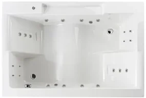Lambini Designs Puglia bubbelbad 180x120cm elektronisch 6+4+2 hydrojets chroom
