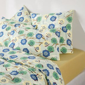 Kussensloop in perkalkatoen, bloemenprint, MOWAN