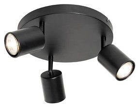 Moderne plafondlamp zwart verstelbaar rond 3-lichts - Java Modern GU10 Binnenverlichting Lamp