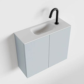 Zaro Polly toiletmeubel 60cm clay met witte wastafel met kraangat