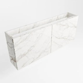 Mondiaz FOWY fonteinonderkast - 120x22x50cm - 2 deuren - push to open - softclose - Carrara FOWYTO120Car2D