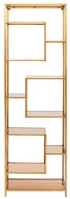 Kare Design Loft Gold Smal Hoog Wandrek Staal Met Glas Goud - 60x30x195cm.