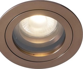 Moderne inbouwspot donker brons draai- en kantelbaar IP44 - Chuck