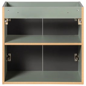 Comad Reed Green badmeubel ribbelfront 60cm met 2 deuren en witte wastafel