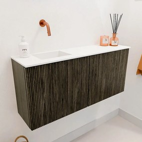 Mondiaz Joya 90cm toiletmeubel shadow met wastafel faye links zonder kraangat talc