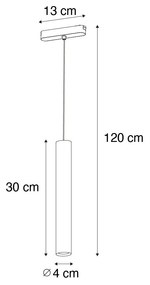 LED Moderne hanglamp zwart voor railsysteem 1-fase 4.5W 3000K - Magnetic Cassie Modern Binnenverlichting Lamp