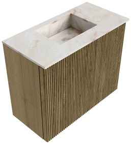 Mondiaz Joya DLux 50cm toiletmeubel dusk met wastafel faye midden zonder kraangat frappe