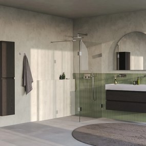 Brauer Void profielloze inloopdouche 90cm met 40cm zijwand RVS geborsteld PVD