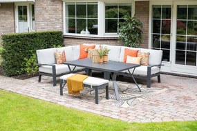 Garden Impressions Camilo lounge dining set 6-delig links – donker grijs - Valley sand