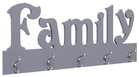 vidaXL Wandkapstok FAMILY 74x29,5 cm grijs