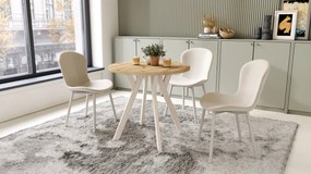 ALMO 80 Eiken Artisan / beige poten – ronde tafel met Y-poten, loft/industrieel voor keuken, woonkamer en eetkamer