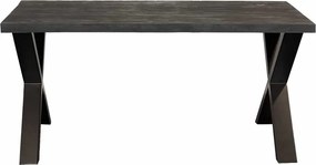 Eettafelblad massief Mango zwart - 180 x 90 x 78 cm - Bladdikte 4,0 cm