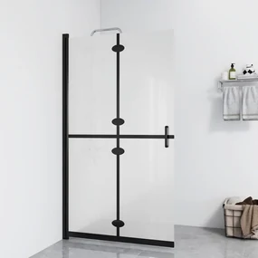 vidaXL Inloopdouchewand inklapbaar 110x190 cm ESG-glas mat