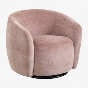 Mieres Chenille Draaifauteuil Roze Wijn - Sklum