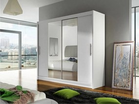 Kledingkast Closico Pallor II, Wit, 215x180x58cm, 147 kg, Kledingkast deuren: Schuivend, Aantal planken: 5, Aantal planken: 5