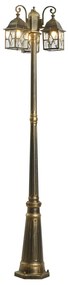 Klassieke buiten lantaarn antiek goud met helder glas 198cm IP44 - London