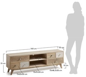 Kave Home Hoob Houten Tv-meubel Retro - 160x35x51cm.