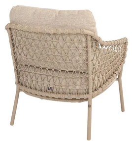 4 Seasons Outdoor Sardinia low dining set latte met Capri low barrel tafel  Tuinset    beige weerbestendig