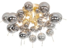 Design plafondlamp messing met smoke glas 4-lichts - Explode Design G9 rond Binnenverlichting Lamp